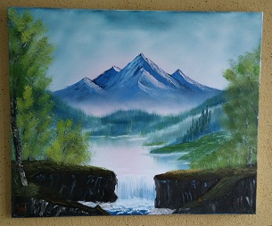 60x50 Mountain Waterfall